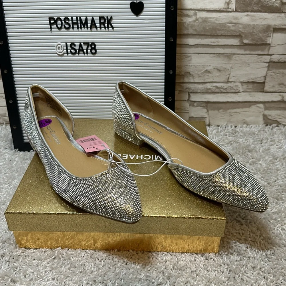 Juicy Couture side flats silver